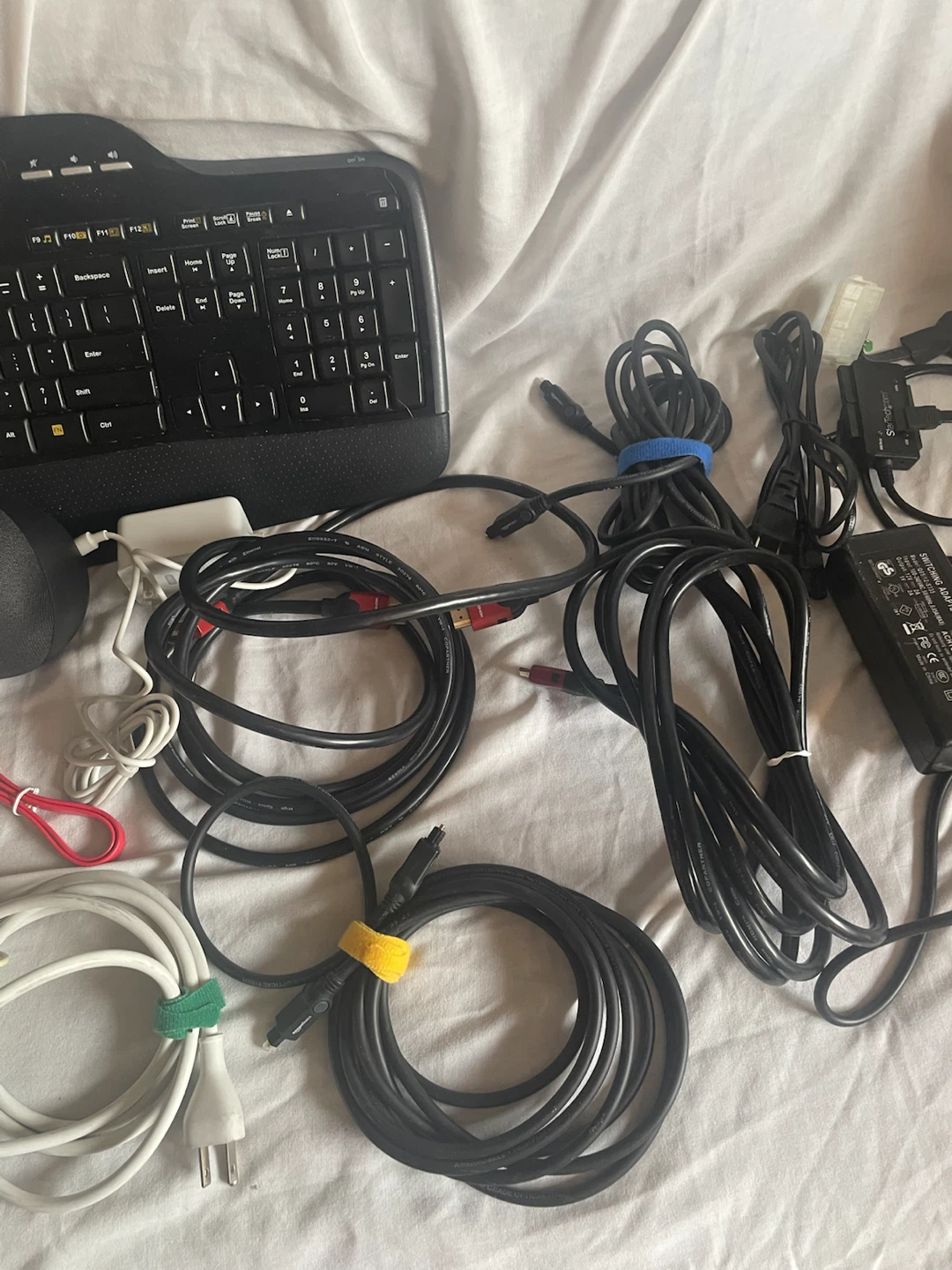 Logitech Keyboard, Amazon Echo Dot, and Various Cables - photo 4