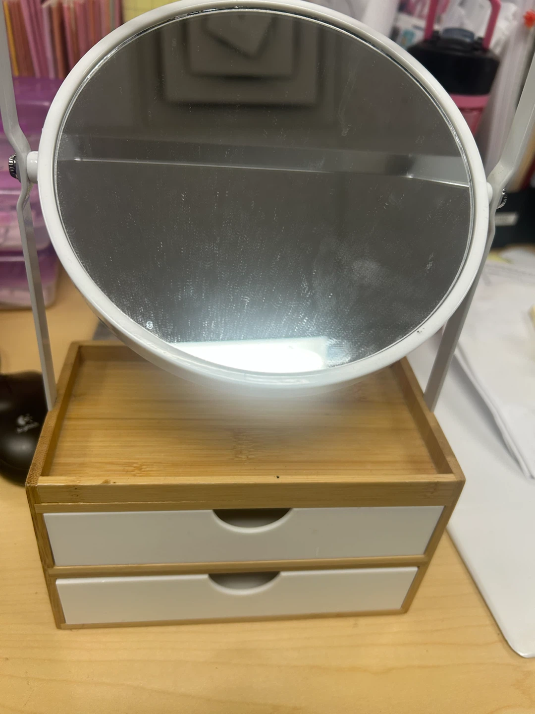 Desk Mirror with Two Drawers