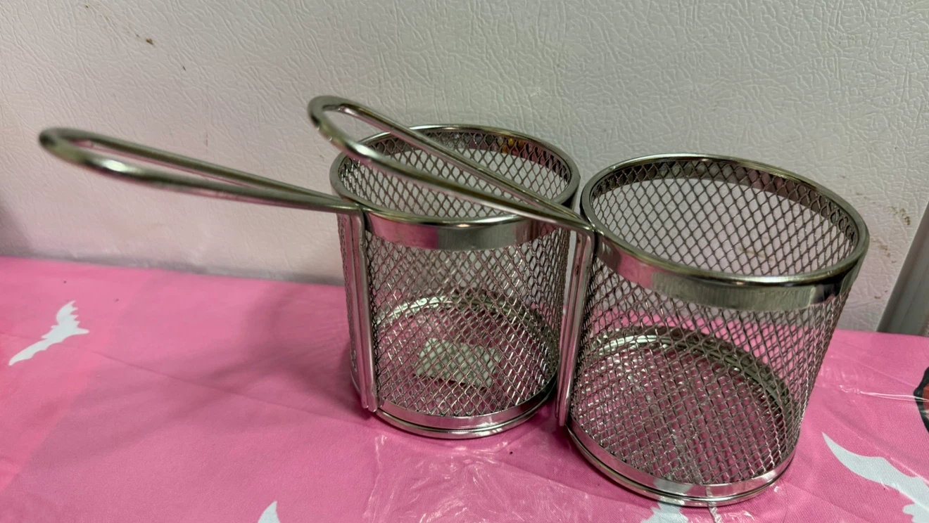 Set of 2 Stainless Steel Fry Baskets