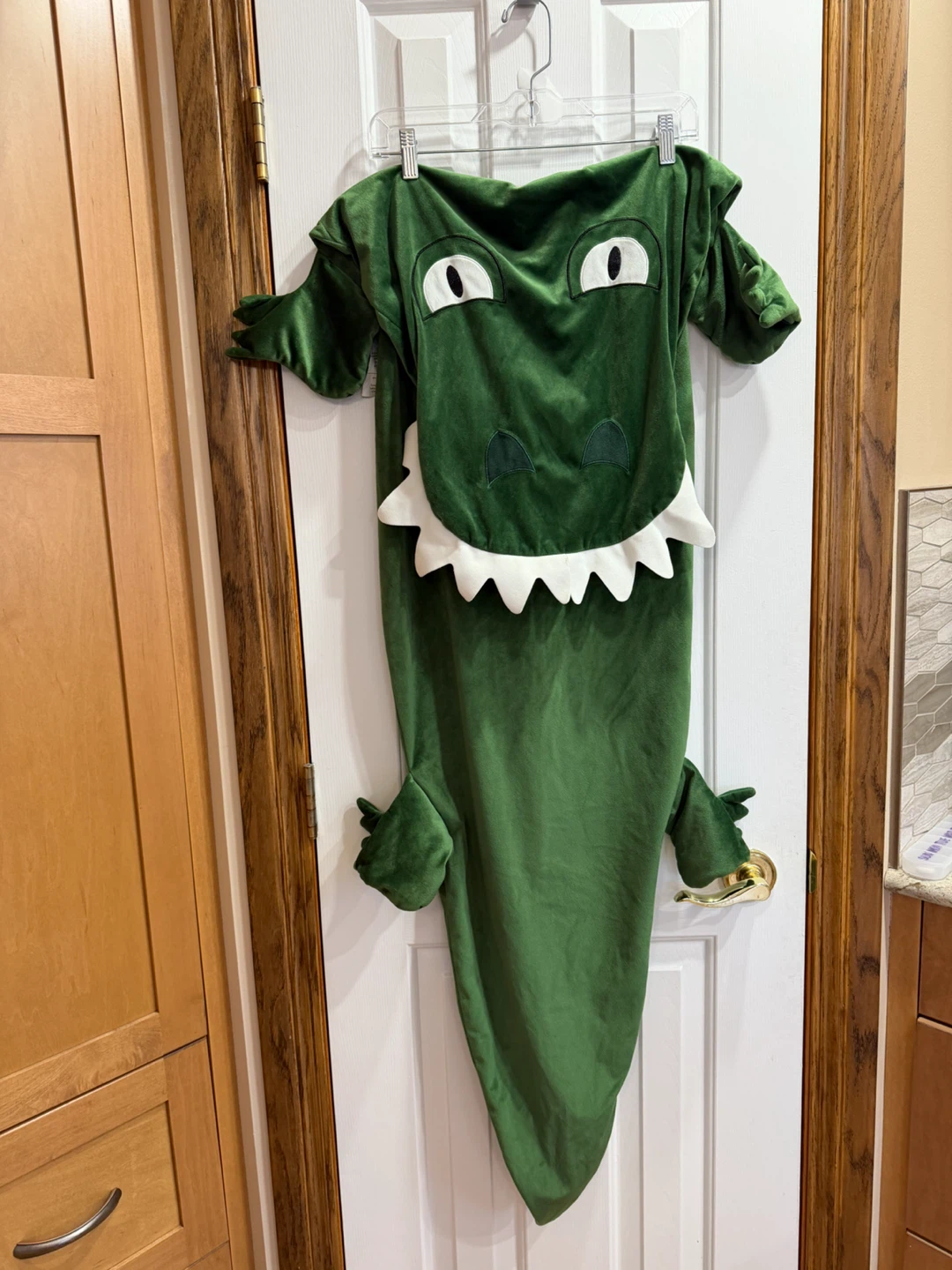 Green Dinosaur Plush Blanket Sleeping Bag - photo 2