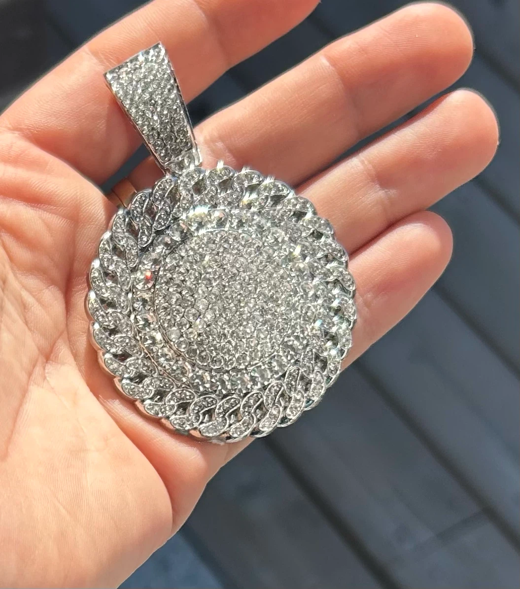 Iced Out Round Pendant