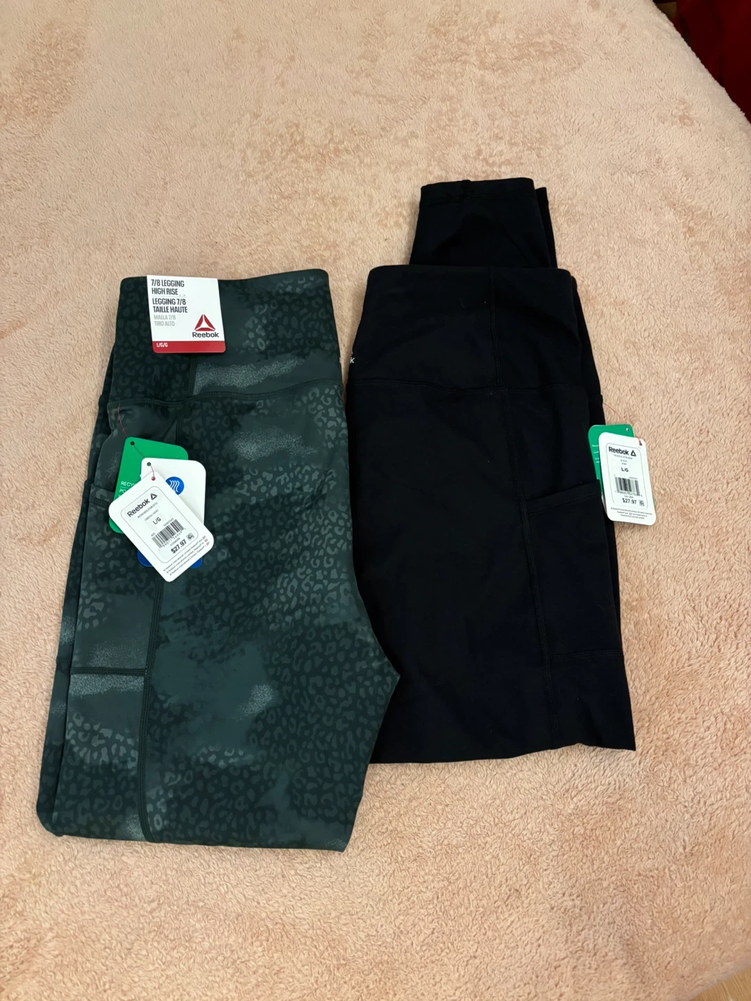 Two Pairs of Reebok 7/8 High Rise Leggings