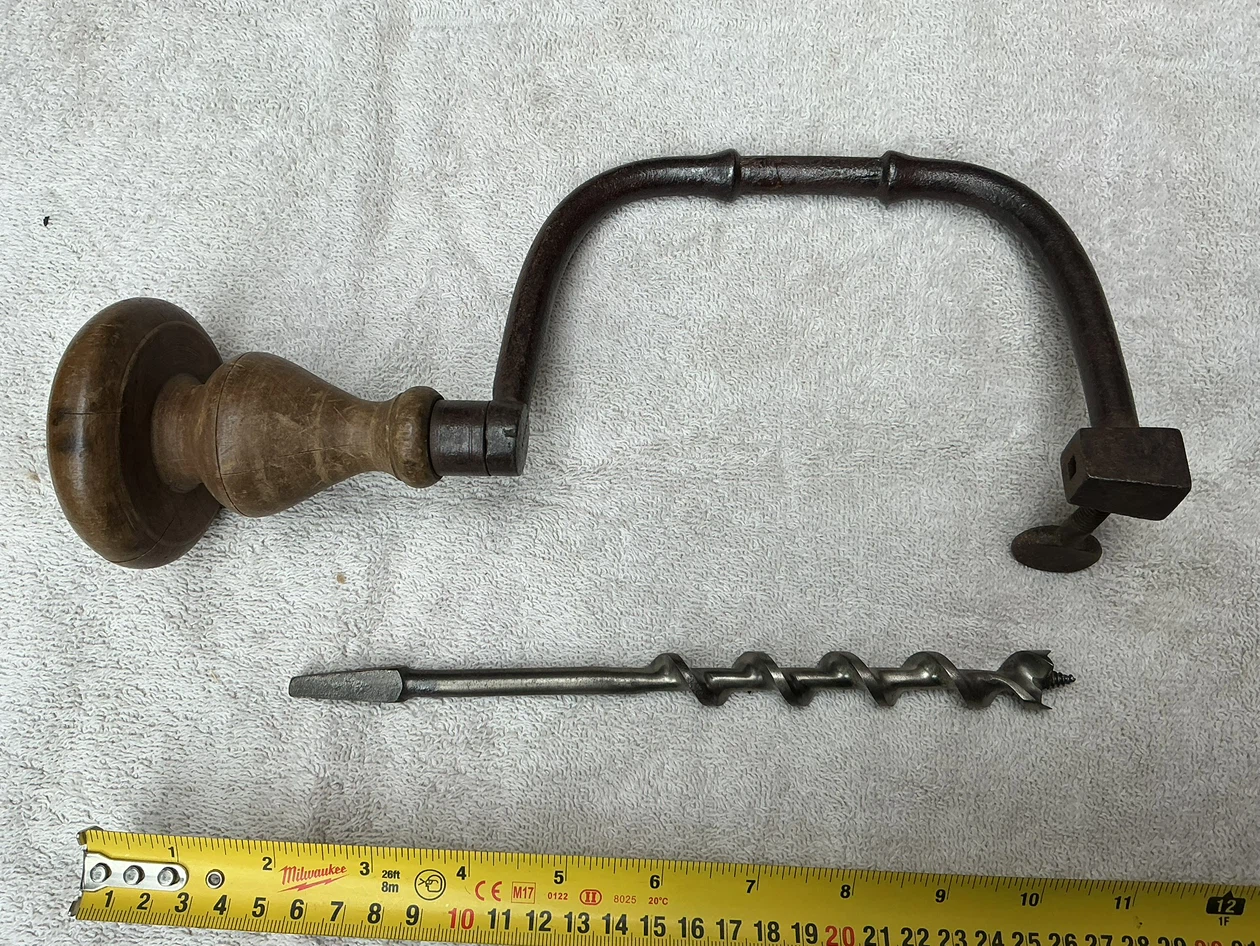 Antique 19th Century Hand Bit Brace Drill ! - photo 2