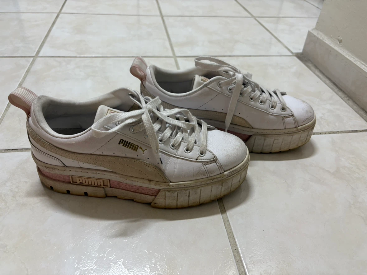 Puma Platform Shoes White and Pink - photo 2