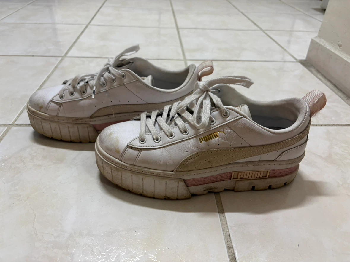 Puma Platform Shoes White and Pink - photo 3