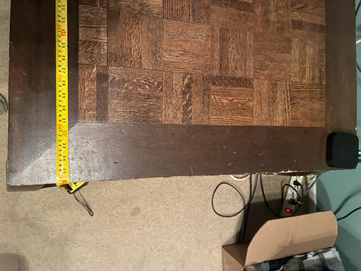 Wooden Coffee Table with Parquet Inlay - photo 3