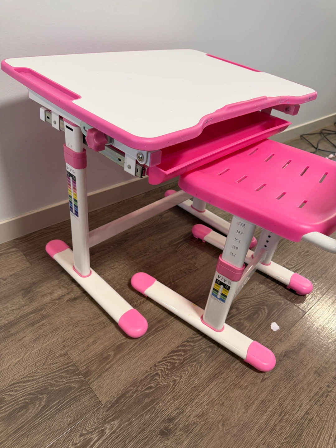 FDW Kids Adjustable Study Desk and Chair Set - Pink - photo 4