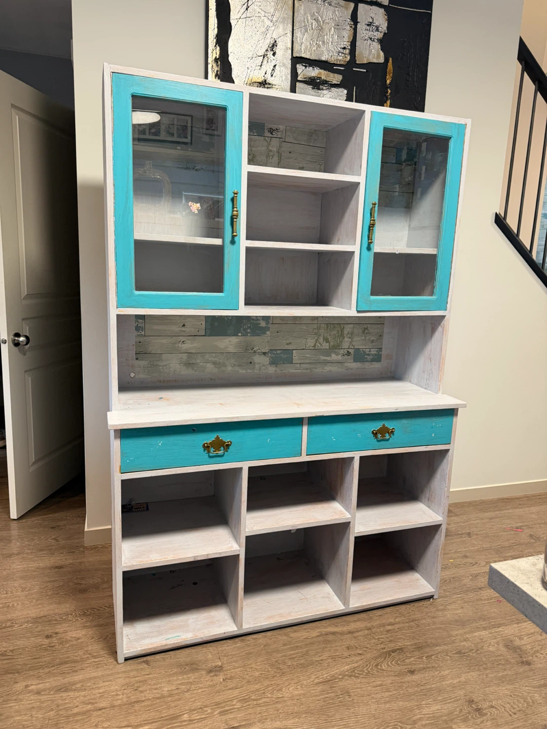 Rustic Painted Wooden Hutch