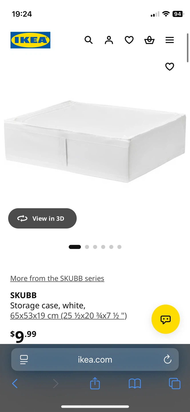 IKEA SKUBB White Storage Case x2