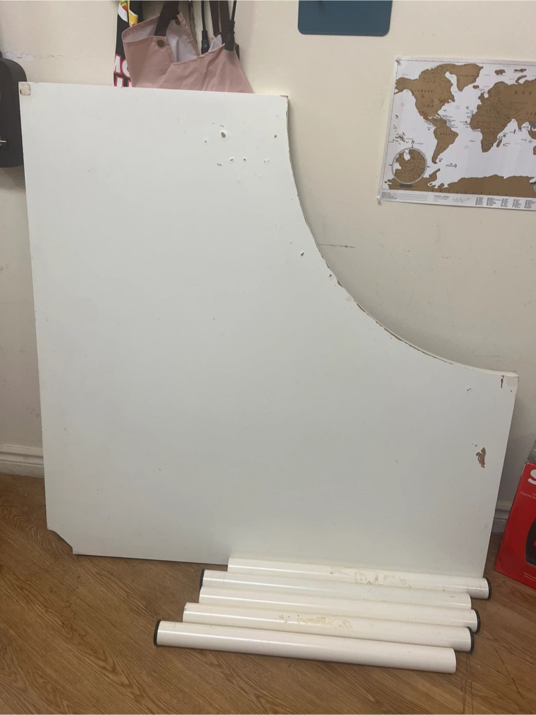 White Corner Desk Surface and Legs - photo 2