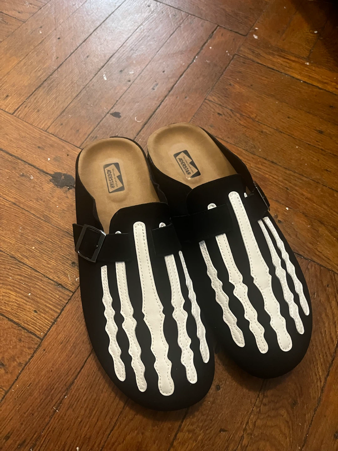 ADERSTAR Black and White Skeleton Mules