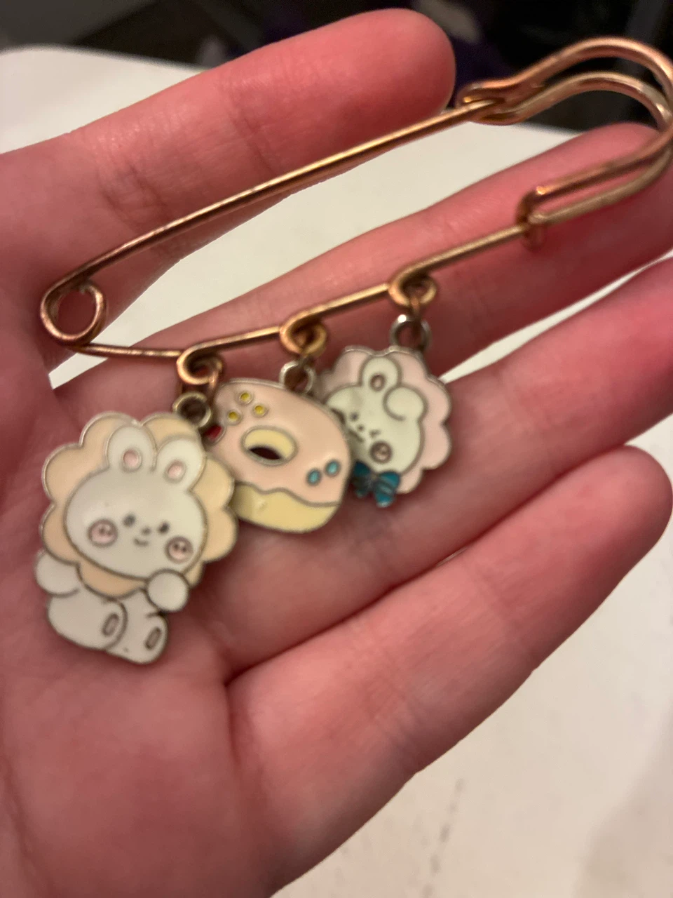 Cute Animal and Donut Charm Safety Pin - photo 2