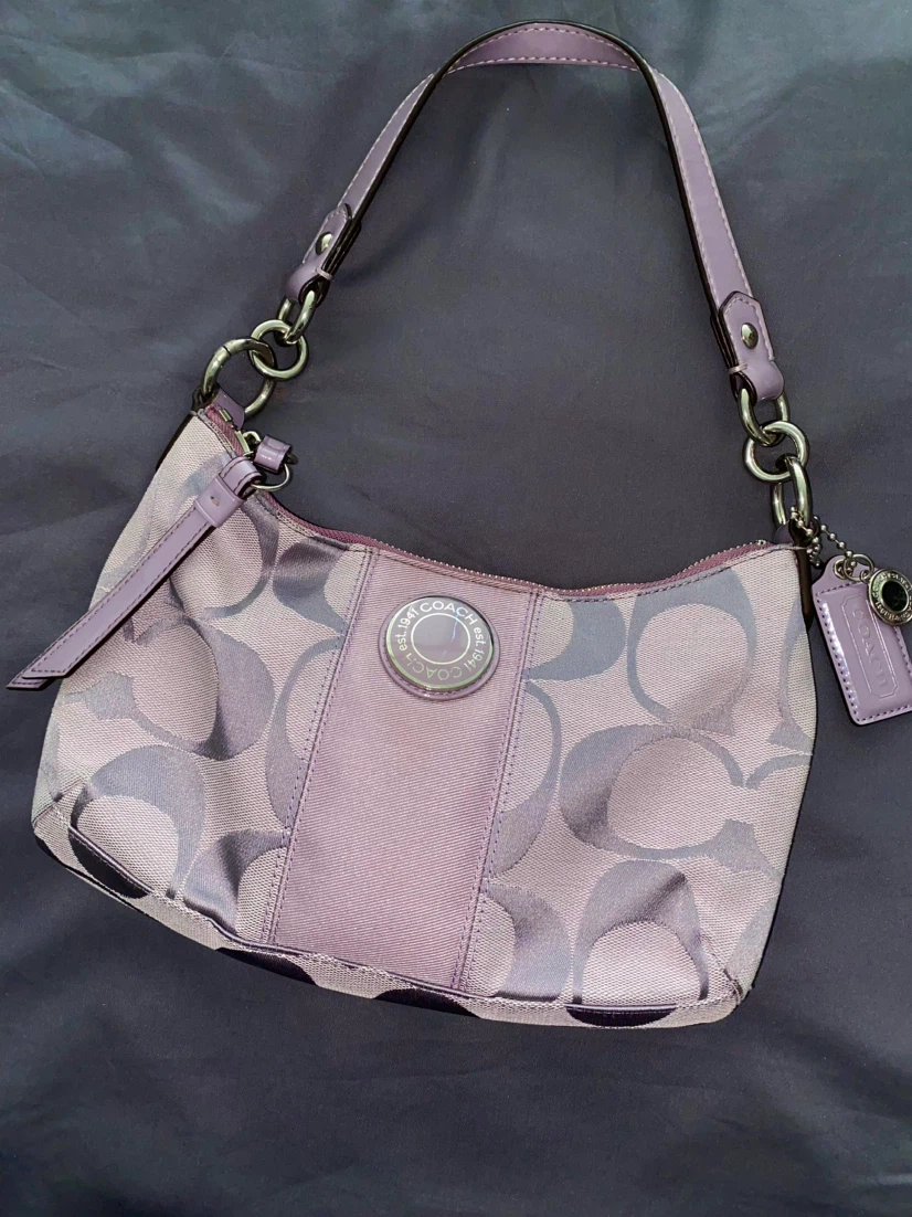 Vintage Coach Lilac Poppy Shoulder Bag