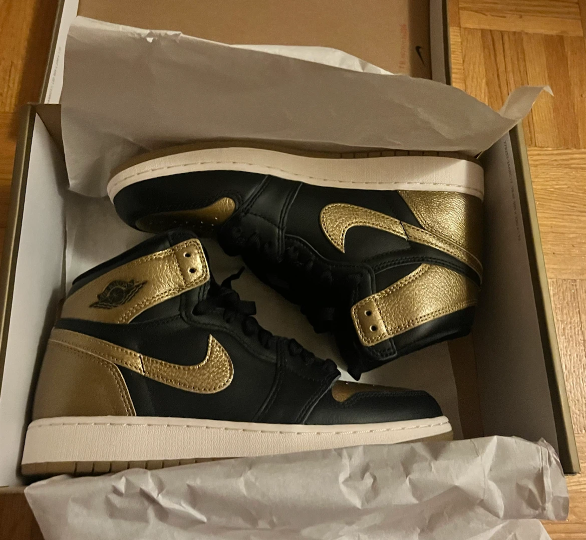 Air Jordan 1 High OG "Black Gold" - Size 6.5Y (Brand New in Box) - photo 3