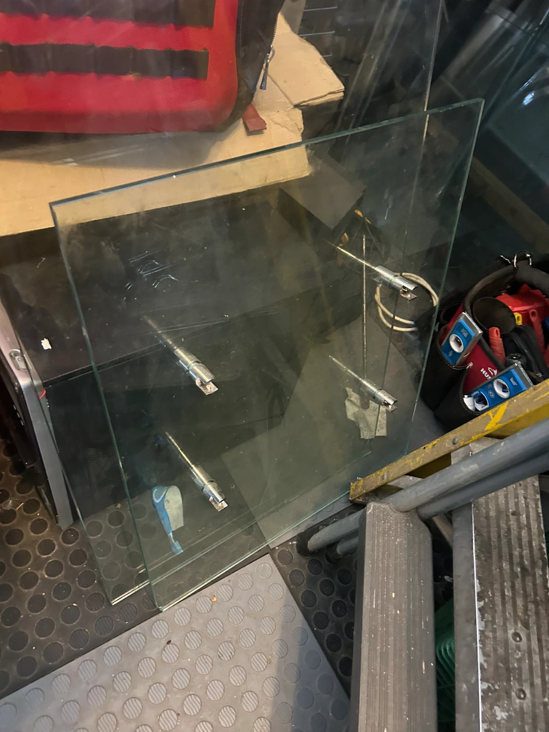 Glass Shelf with Metal Brackets
