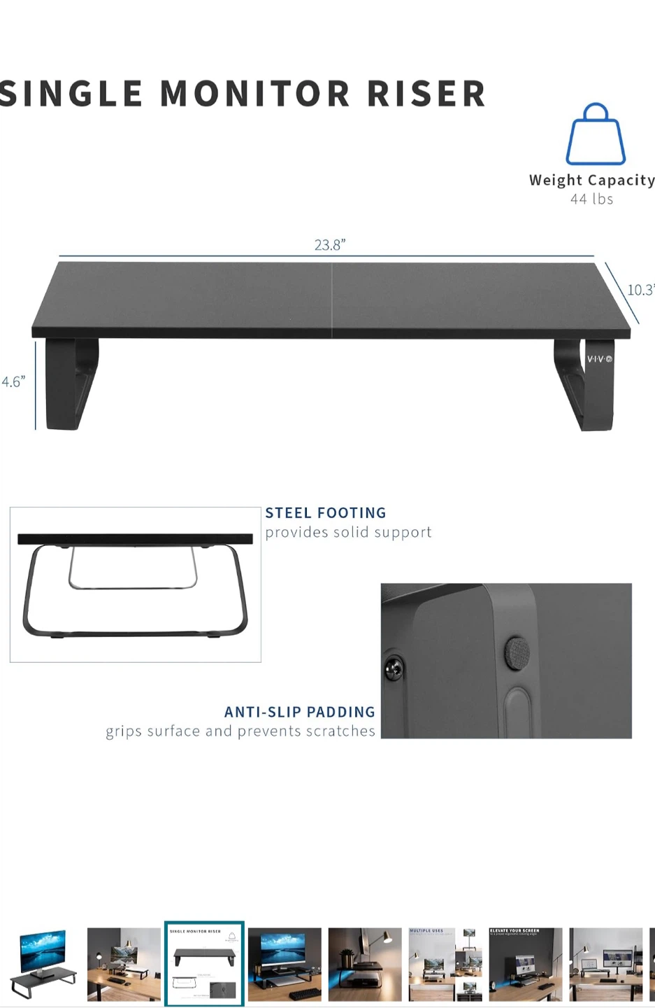 VIVO Single Monitor Riser Stand - photo 2
