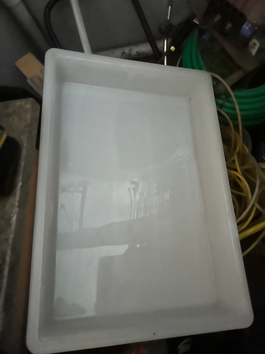 White Plastic Rectangular Tray