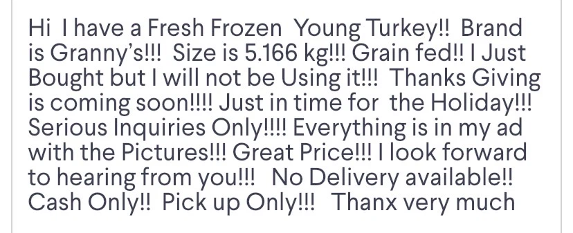 Granny's Fresh Young Turkey 5.166 kg(Frozen)! - photo 2