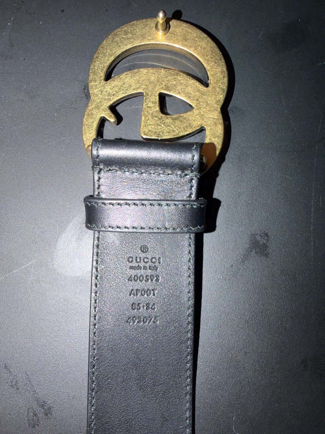 Gucci GG Marmont Black Leather Belt