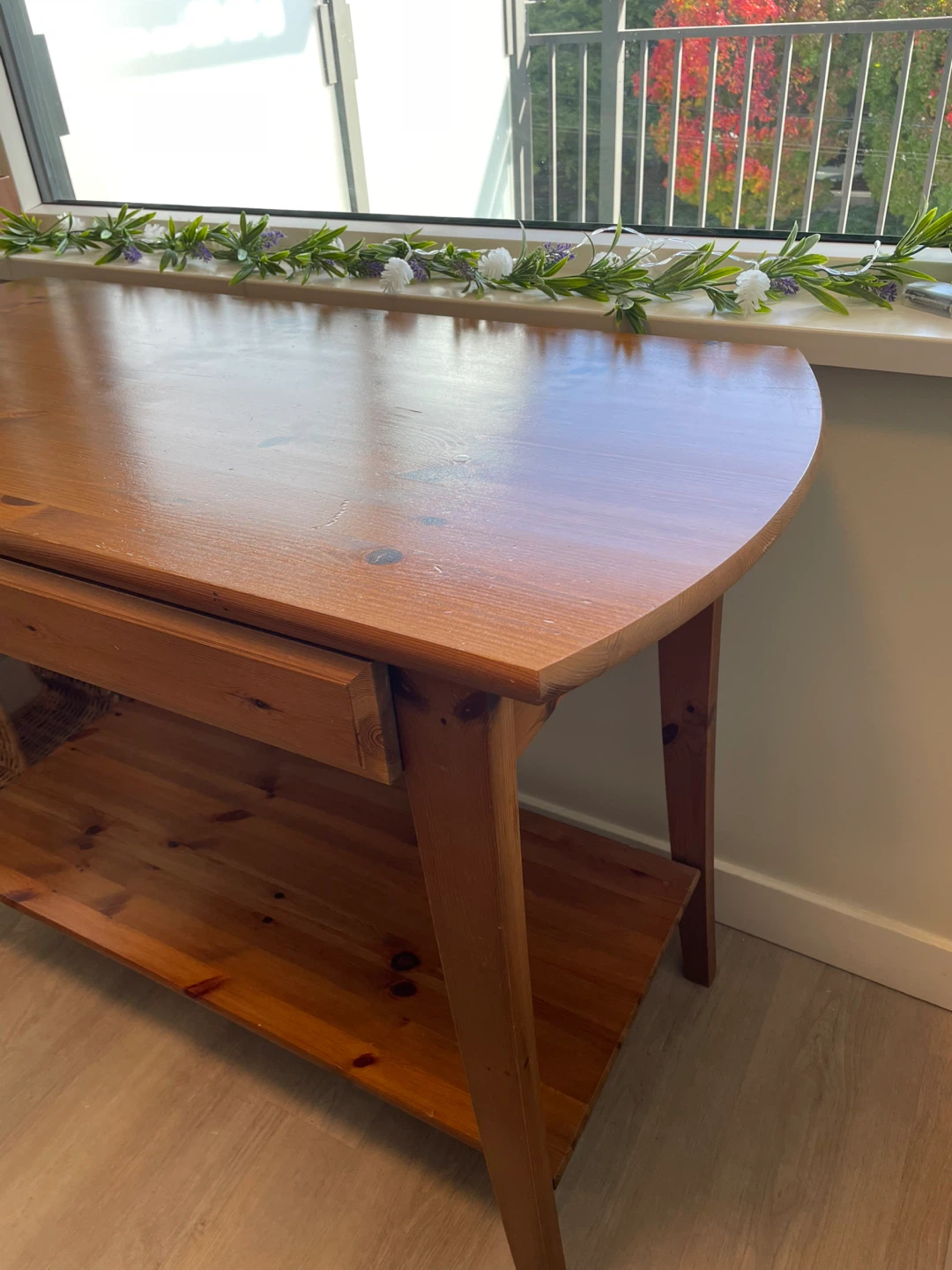 Solid wood console table