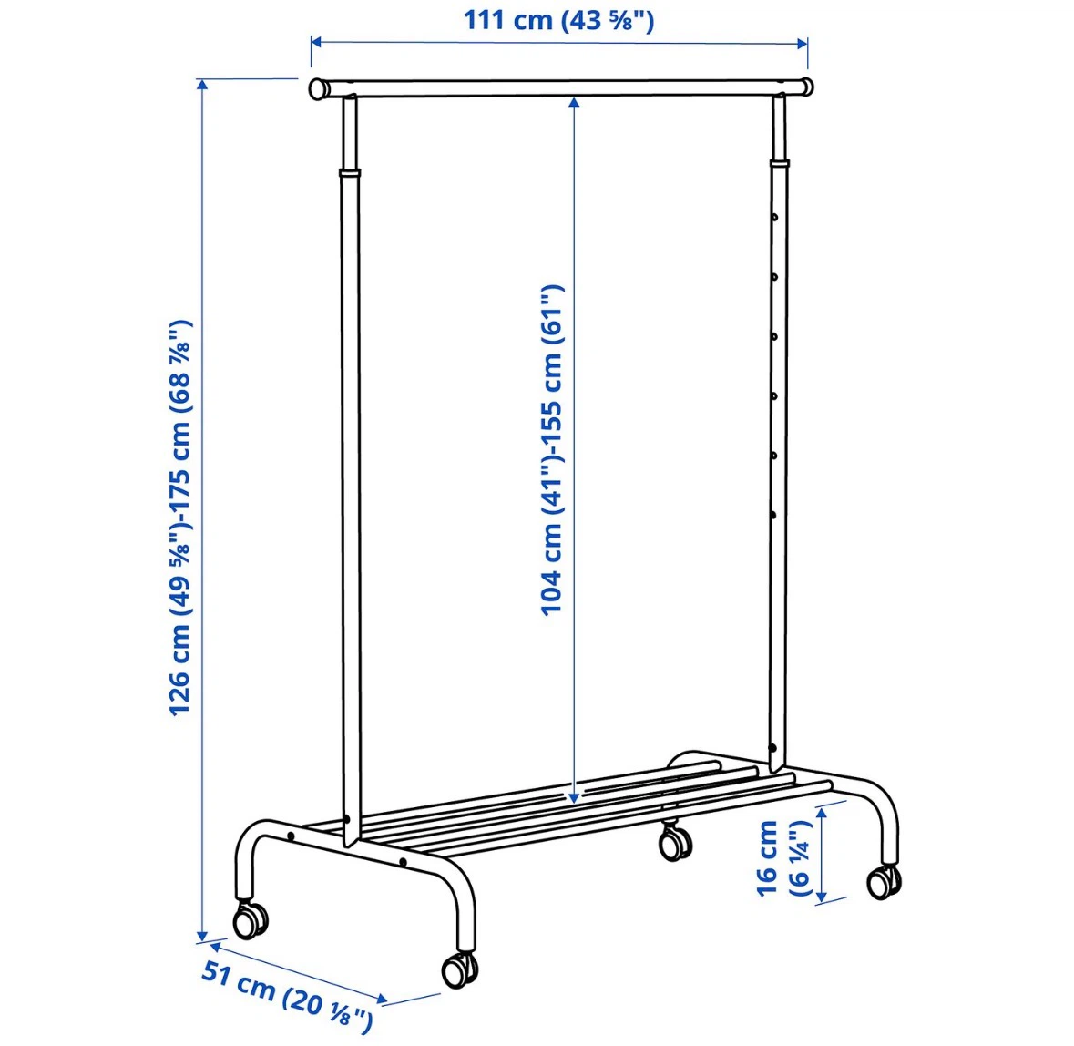 IKEA RIGGA Clothes Rack - White - photo 2