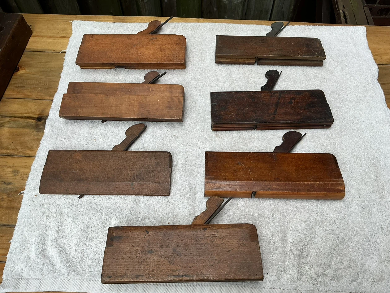 Set of 7 Antique Wooden Molding Hand Planes ! - photo 5