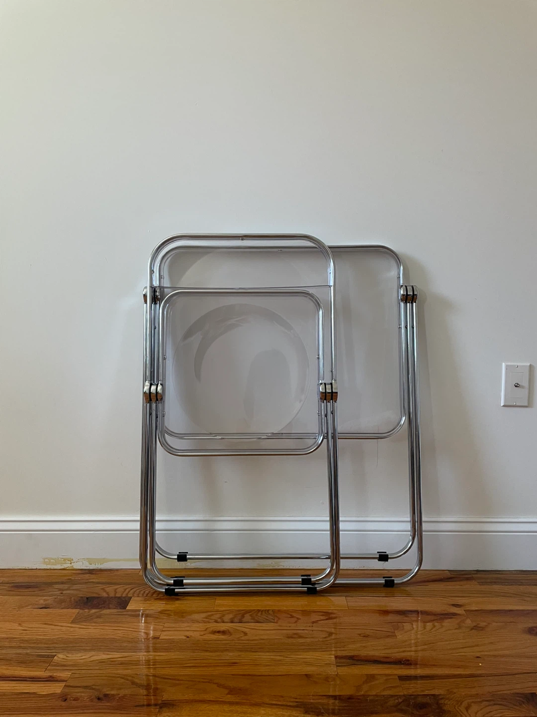 Folding Acrylic and Chrome Chair and Table Set - photo 2