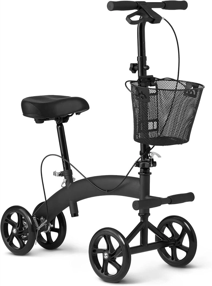 Medline MANUAL SEATED Leg/Knee SCOOTER, BLACK - New