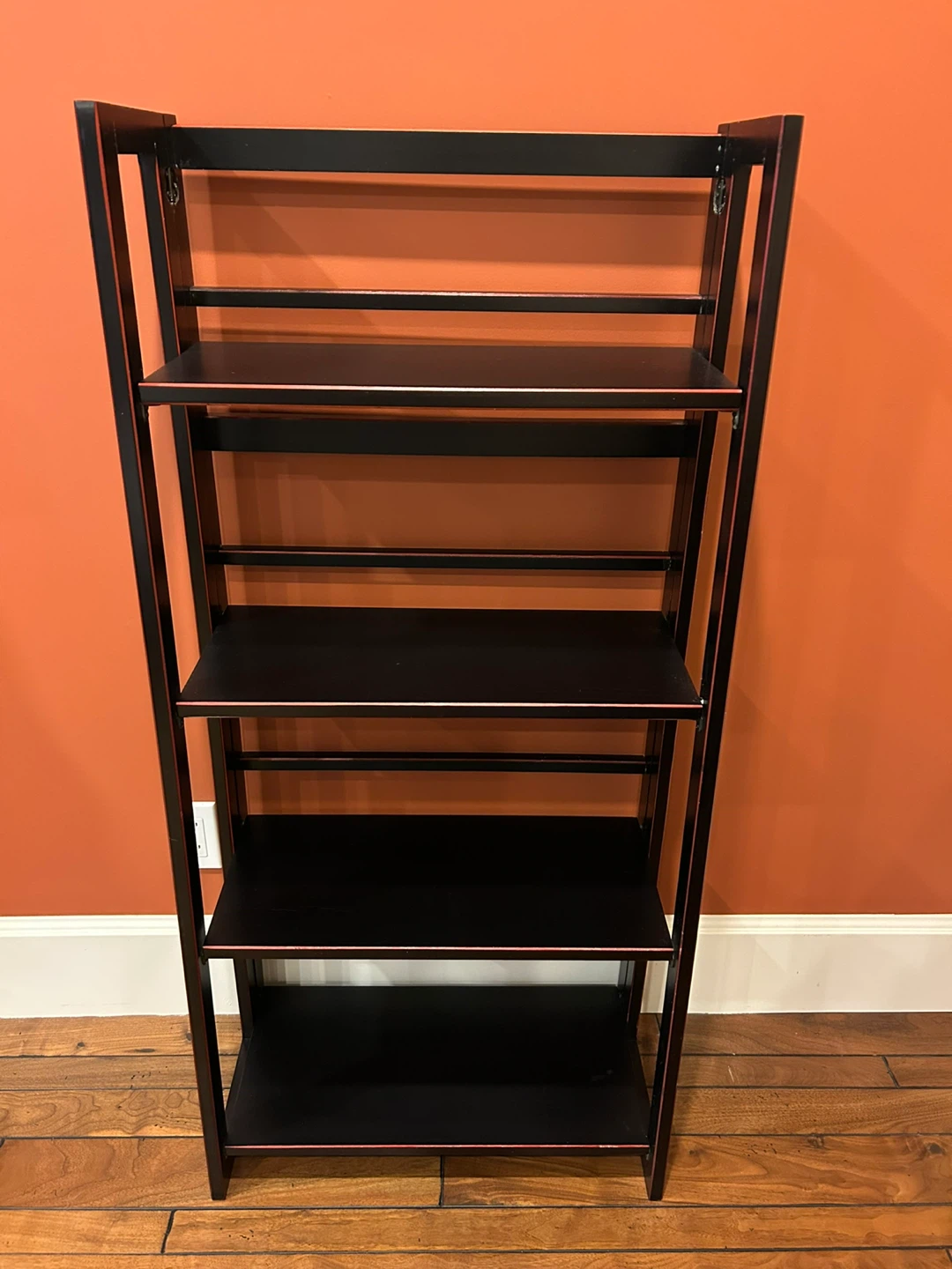 Collapsible Four-Tier Black Storage Shelf