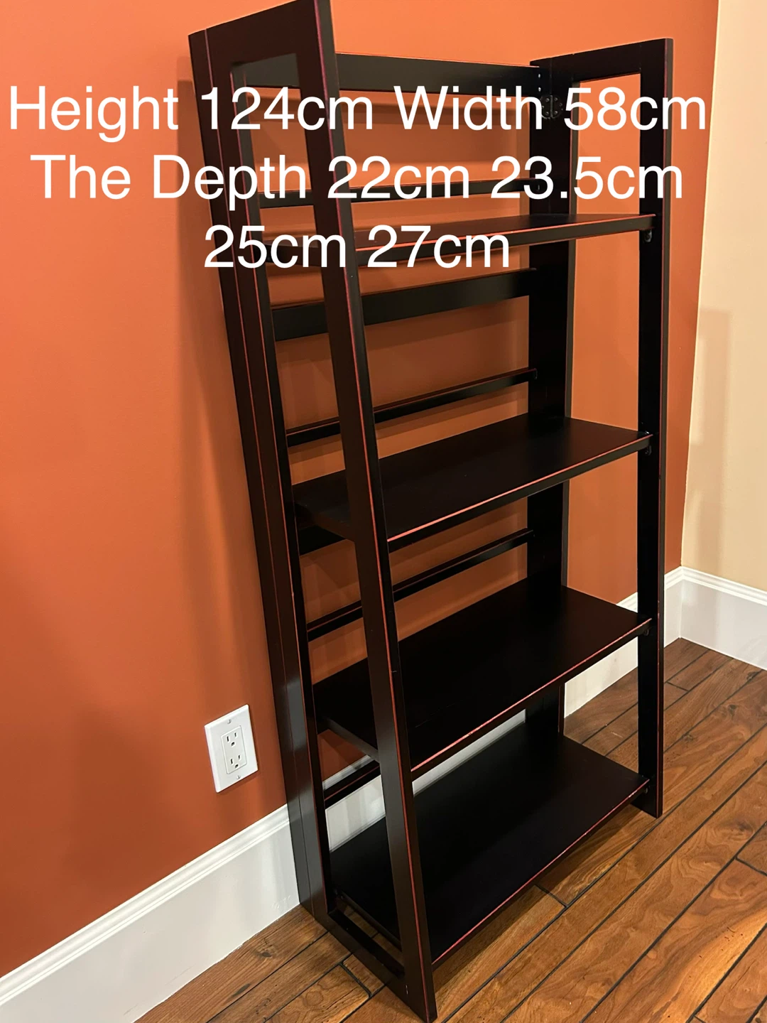 Collapsible Four-Tier Black Storage Shelf - photo 2