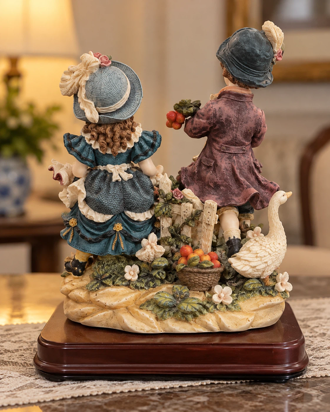 Vintage Victorian Style Children and Geese Figurine - photo 2