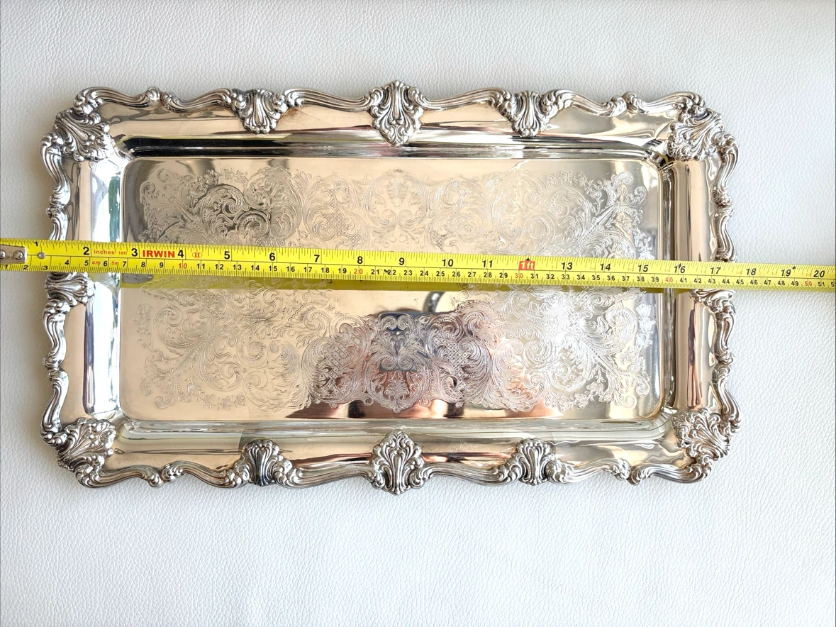 Silversmiths Guild of Canada ornate serving tray - photo 4