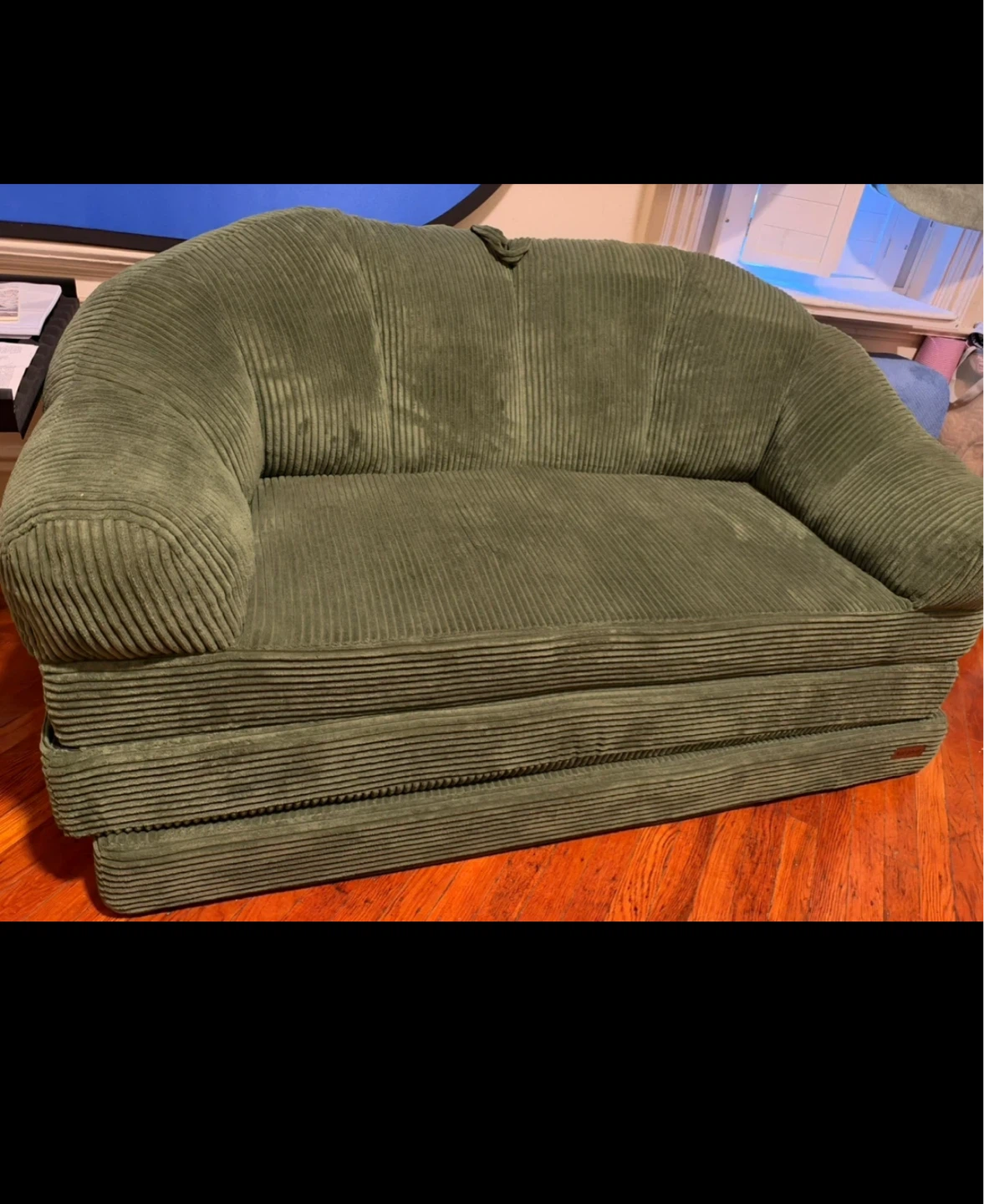 Green Corduroy Folding Sofa Bed