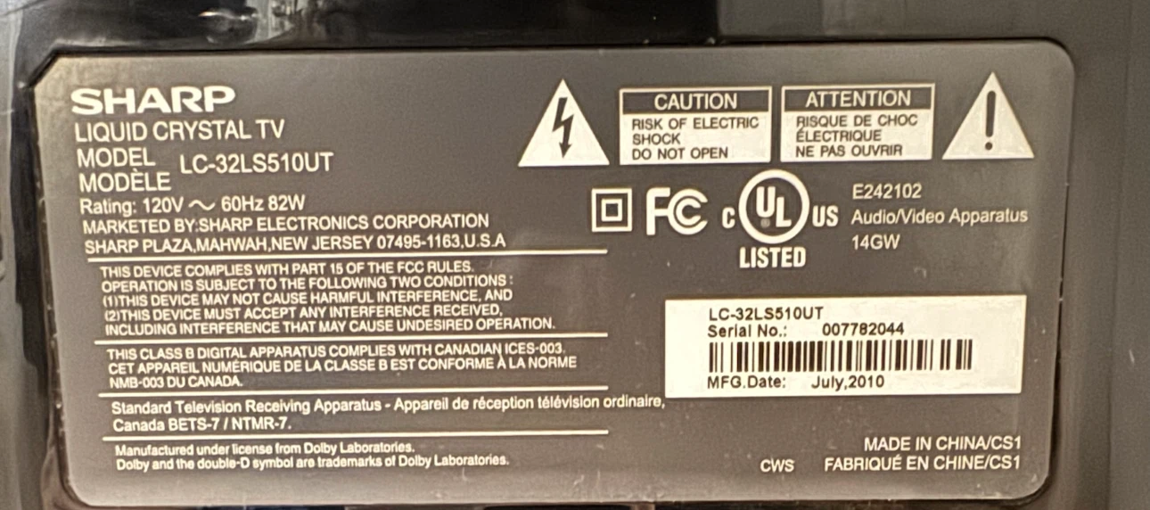 Sharp 32-inch Liquid Crystal TV - photo 3