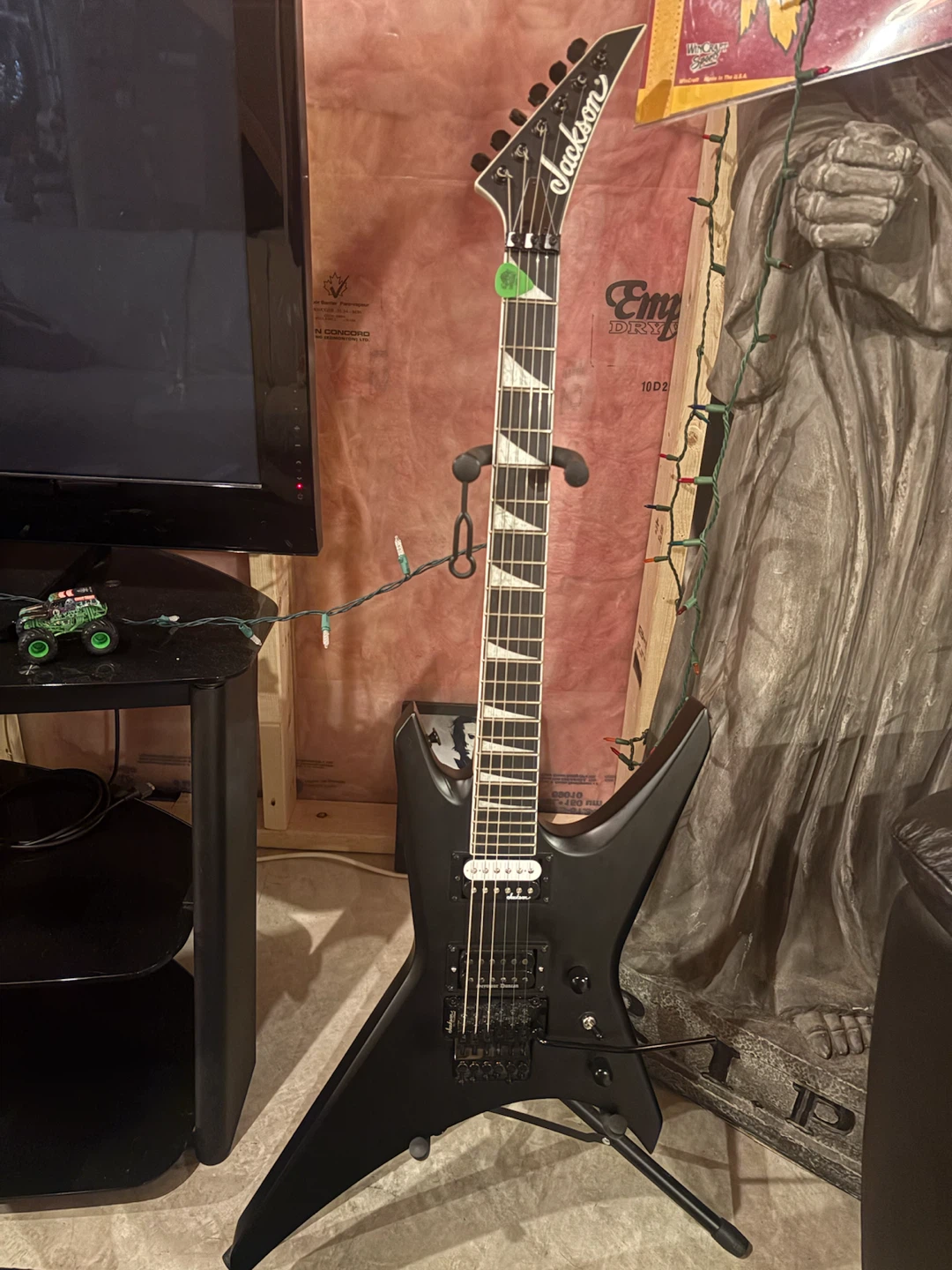 Jackson Warrior JS series with black winter pickup