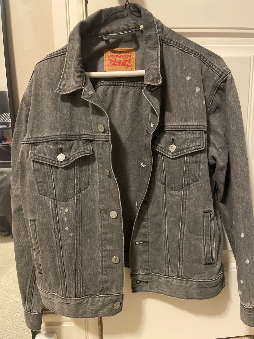 Levi's Grey Denim Jacket - Size Large