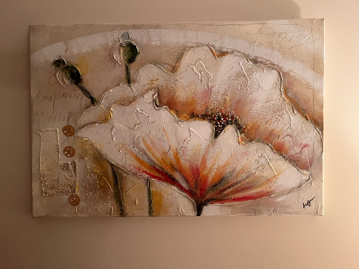 Textured Floral Canvas Wall Art