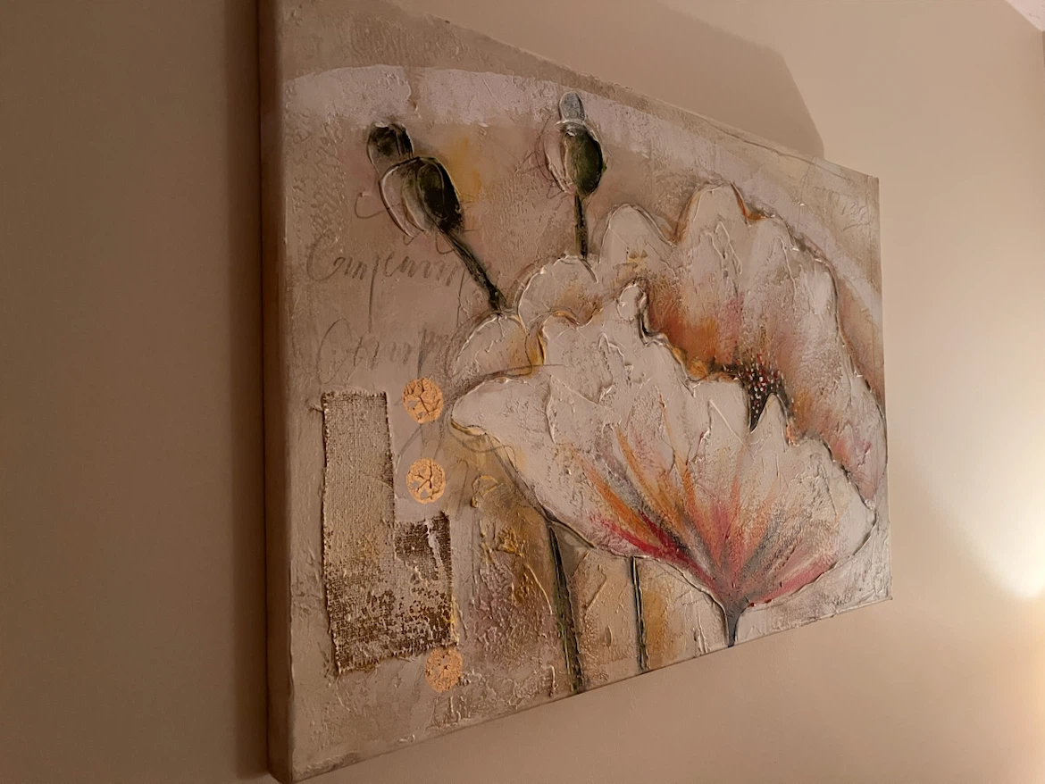 Textured Floral Canvas Wall Art - photo 3