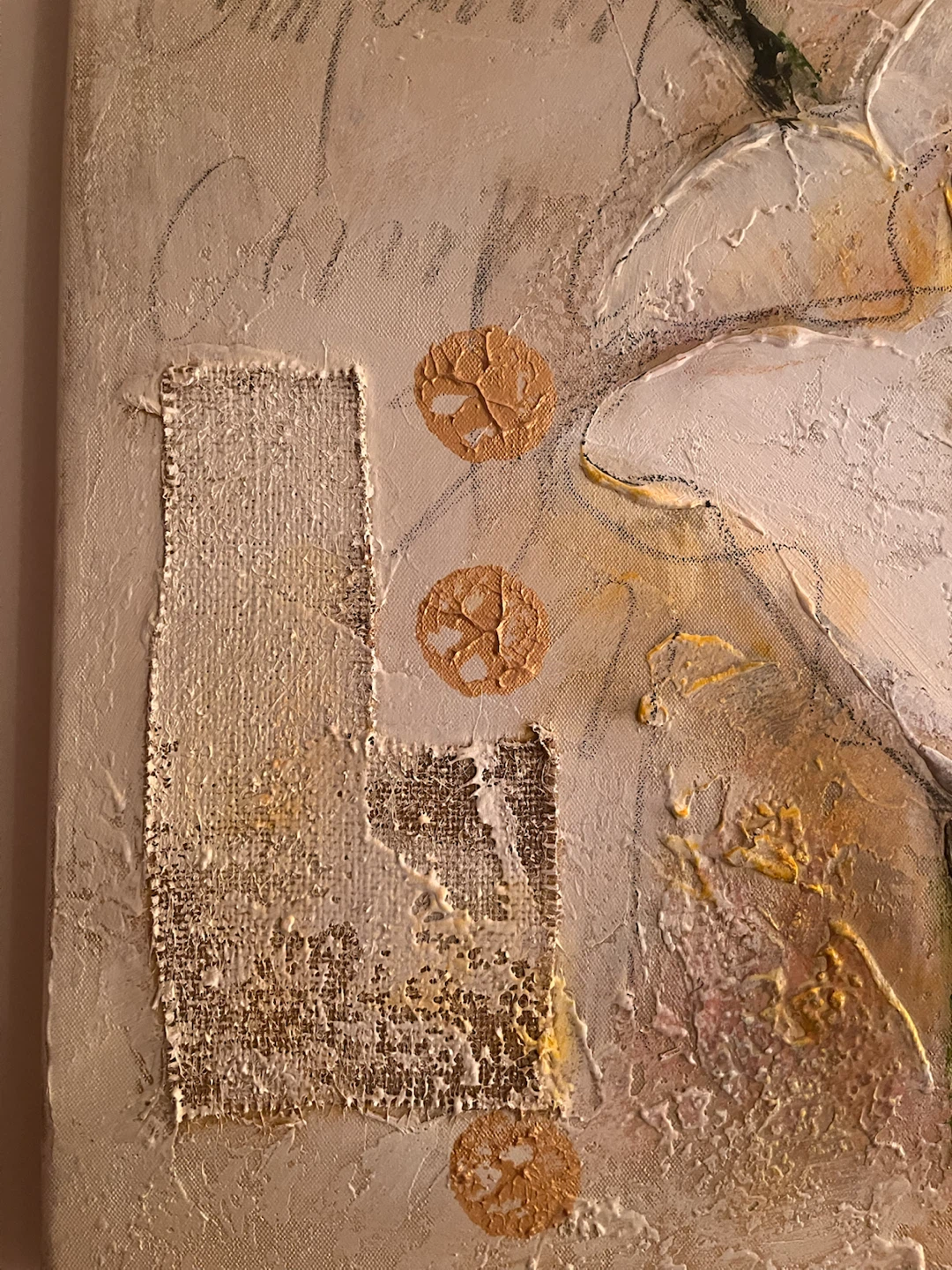 Textured Floral Canvas Wall Art - photo 4
