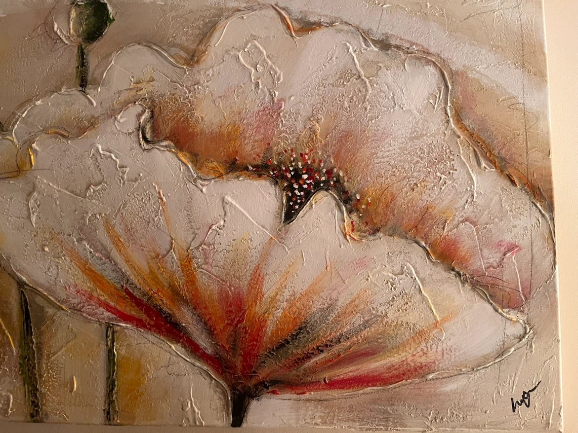 Textured Floral Canvas Wall Art - photo 5
