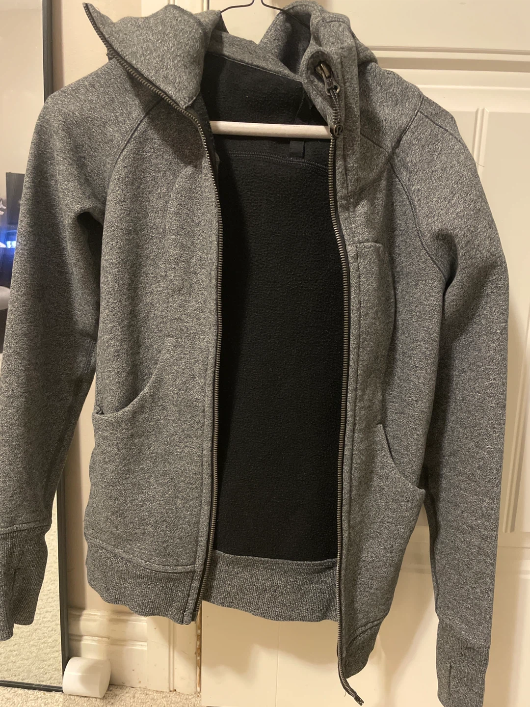 Lululemon Grey Fleece-Lined Zip-Up Hoodie