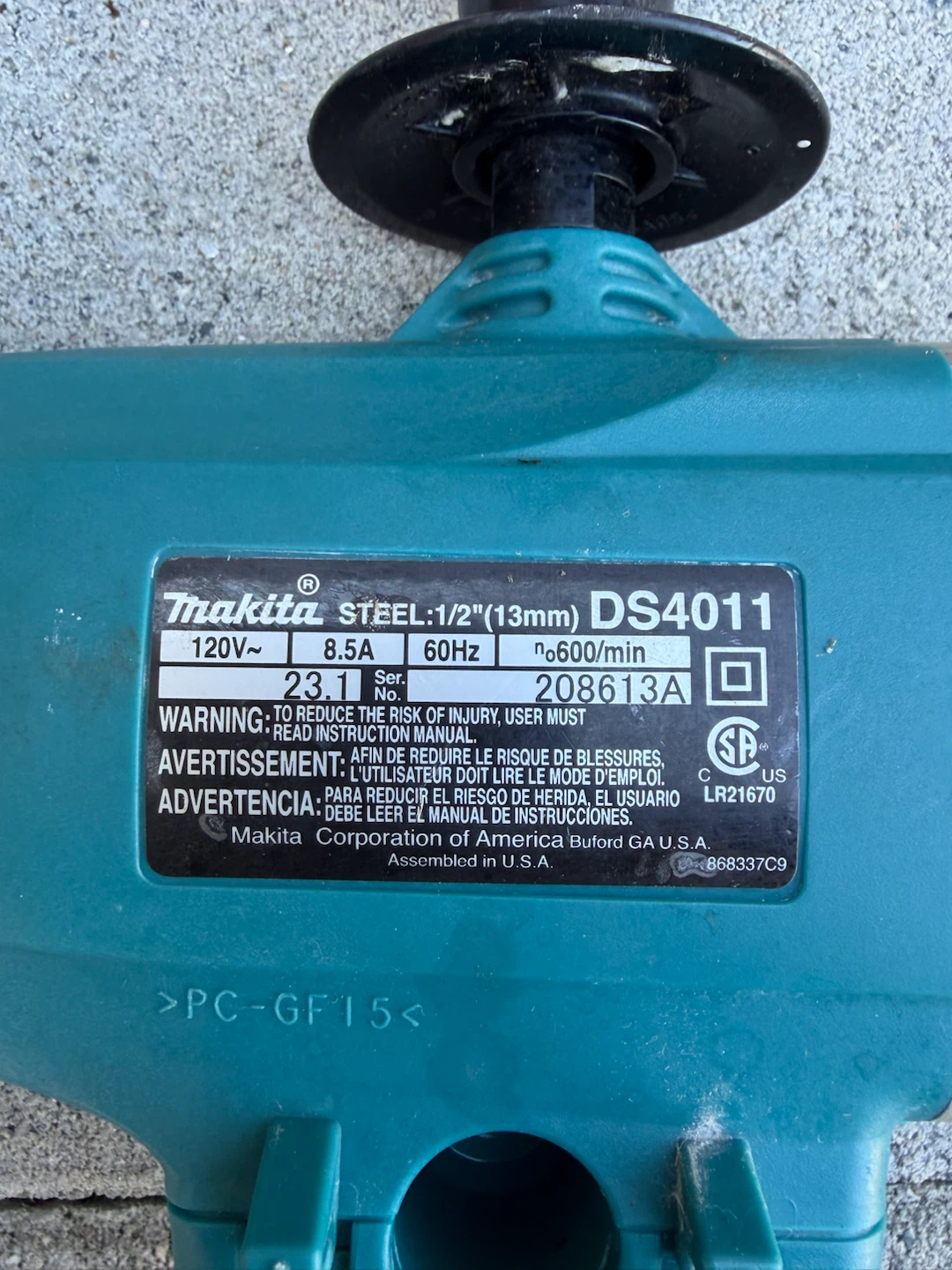 Makita DS4011 1/2 inch Spade Handle Drill - photo 3