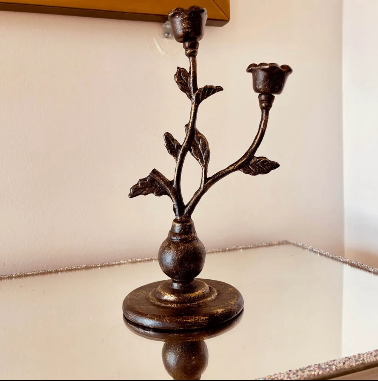 Vintage-Style Two-Rose Candelabra