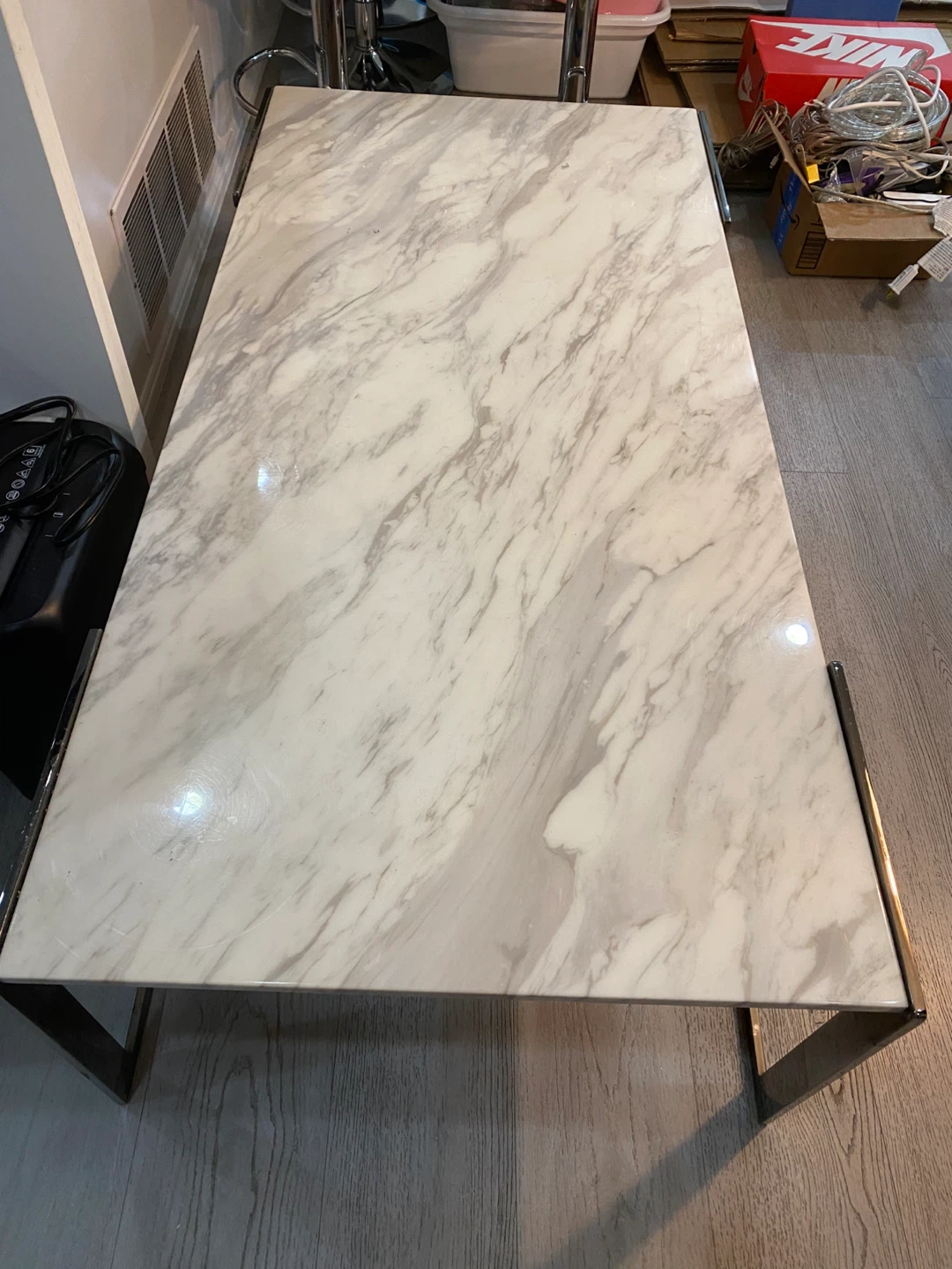 Marble Top Coffee Table with Chrome Base - photo 2