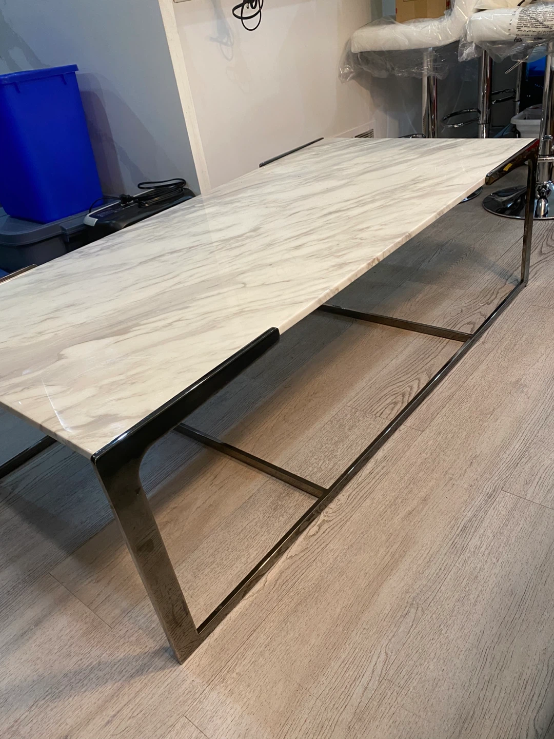 Marble Top Coffee Table with Chrome Base - photo 3