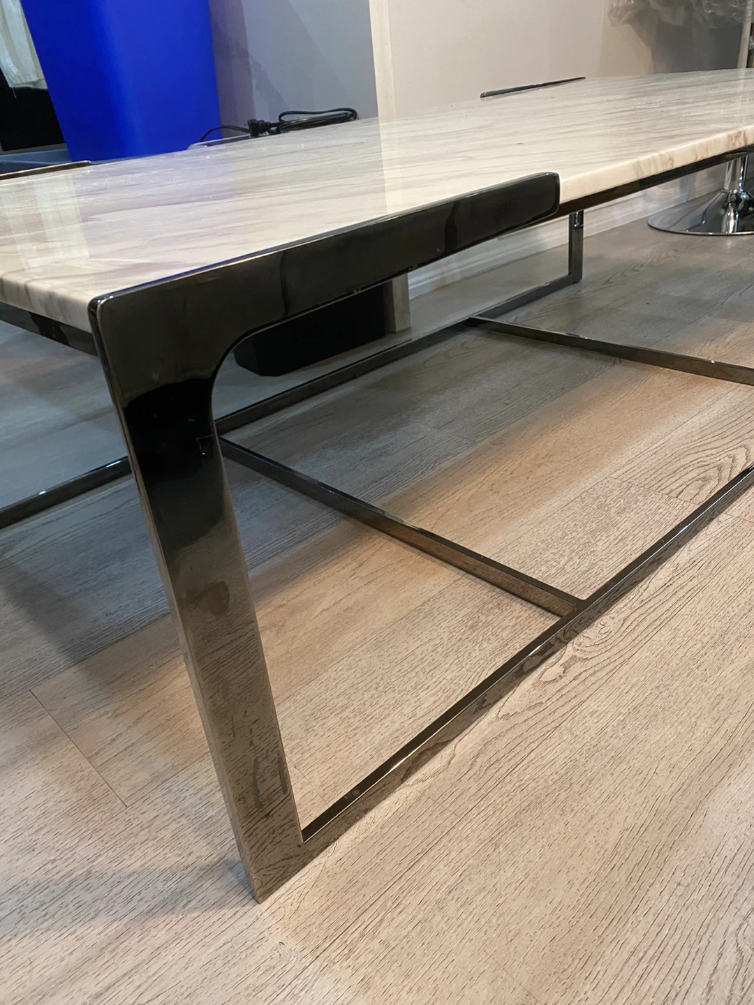 Marble Top Coffee Table with Chrome Base - photo 4