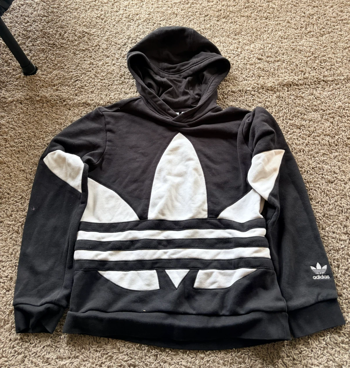Adidas Originals Trefoil Hoodie Black and White