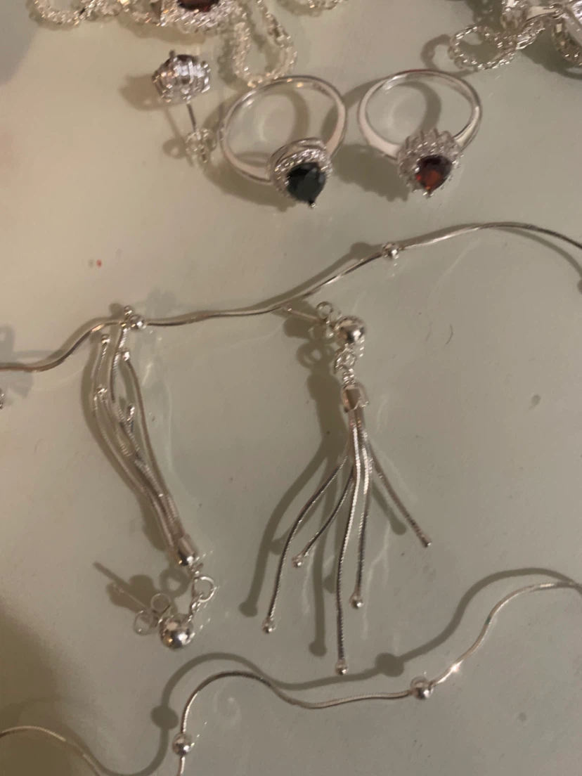 Silver Jewelry necklace earring ring and bracelets pure silver - photo 2