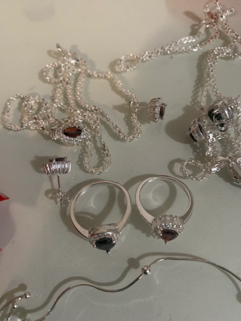 Silver Jewelry necklace earring ring and bracelets pure silver - photo 3