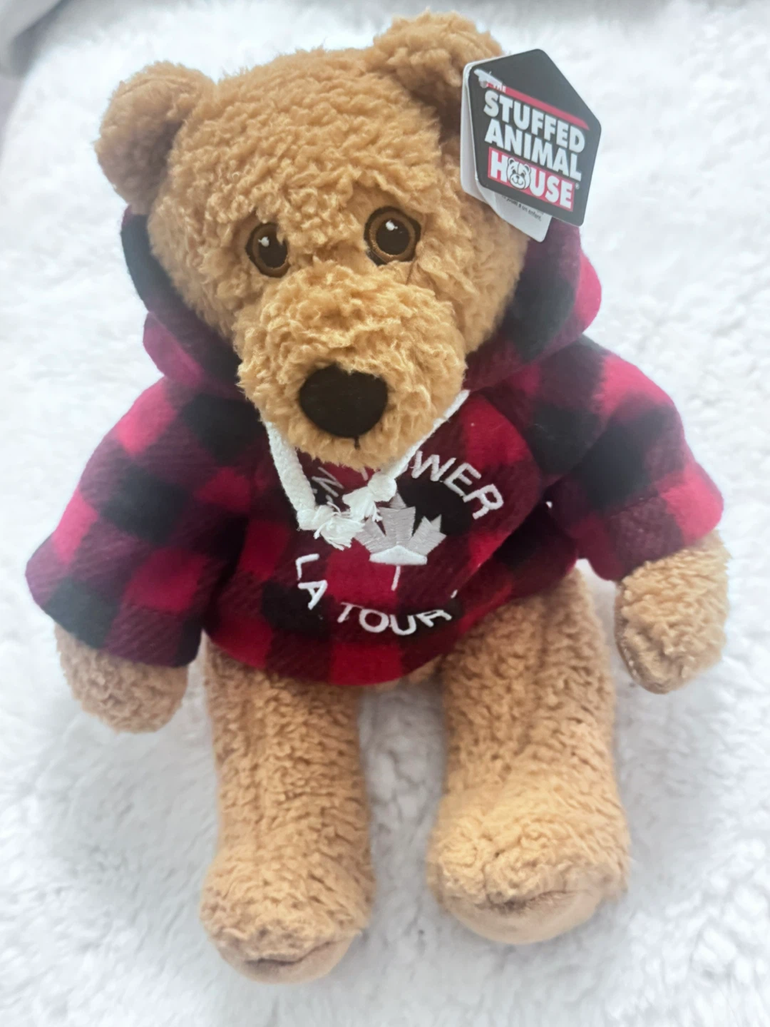 CN Tower Stuffed Bear in Plaid Hoodie - photo 2